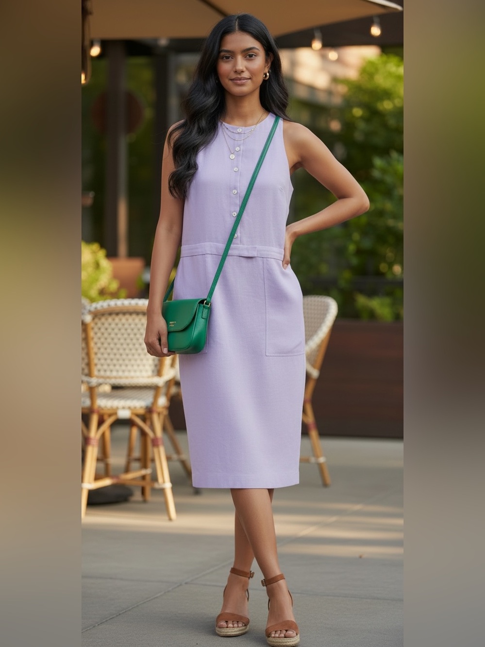 New Banana Republic Sleeveless Lavender Midi Pocketed Shift Dress 12